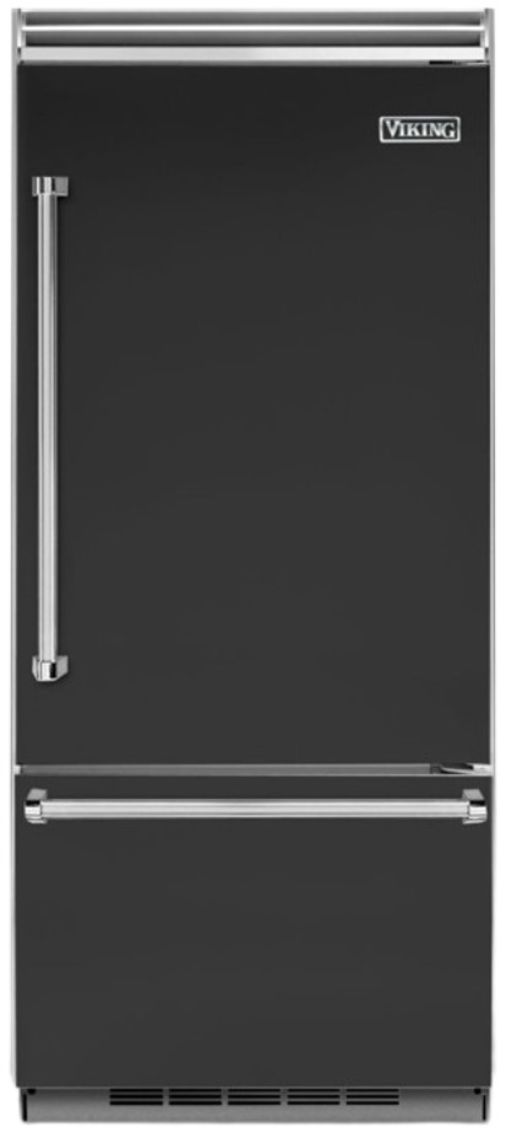 Viking® 5 Series 36 in. 20.4 Cu. Ft. Cast Black Built In Counter Depth Right Hinge Bottom Freezer Refrigerator-0