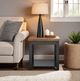 Legends Home Essex Whiskey Square End Table with Seal Skin Base-1