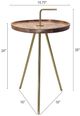 A & B Home Becket Brown Tray Top Side Table with Gold Stand-3