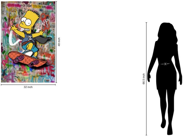 Classy Living Expressive Urban Skateboarder Canvas Wall Art-2