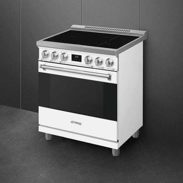 Smeg Professional 20" Matte White Freestanding Induction Range-3