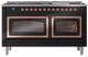 Ilve® Nostalgie II Noblesse 60'' Glossy Black Pro Style Dual Fuel Range with Copper Trim-1