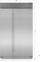 Sub-Zero® Classic 48" 28.8 Cu. Ft. Smart Stainless Steel Side-by-Side Refrigerator with Ice Maker-1