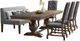 Elements International Gramercy 6-Piece Chocolate/Weathered Brown Curved Leg Dining Set-0