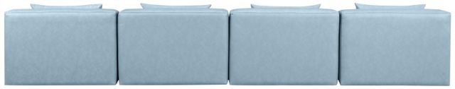 Meridian Furniture Cube 4-Piece Light Blue Vegan Leather Armless Sectional-3
