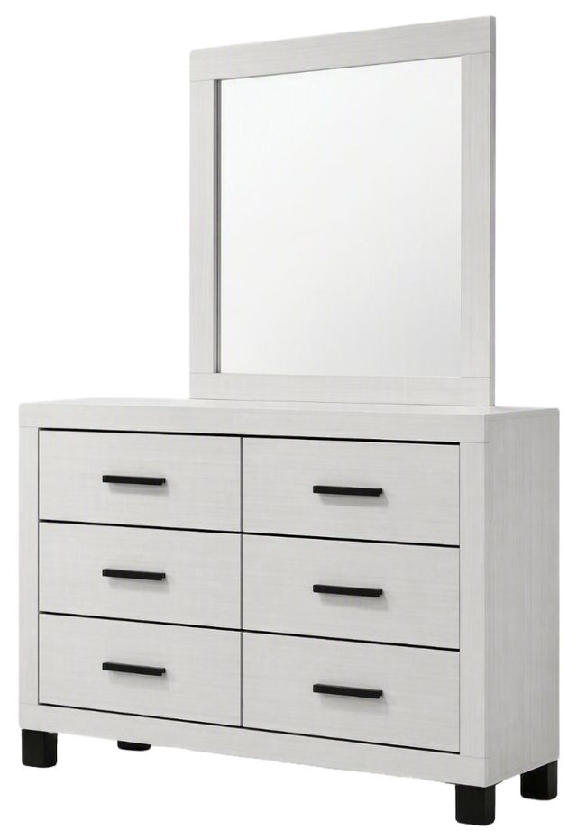 American Wholesale Furniture Salt Creek 3-Piece Distressed White Queen Panel Bedroom Set-2