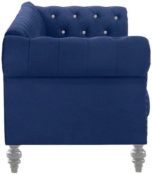 New Classic® Home Furnishings Emma Royal Blue Crystal Loveseat-3