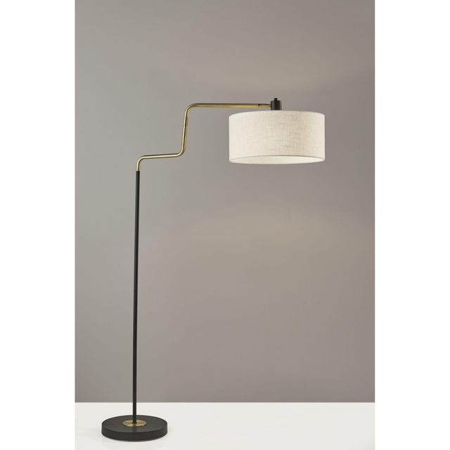 Adesso® Jacob Black/Antique Brass Floor Lamp-2