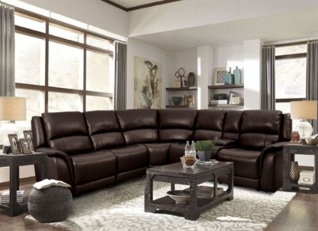 Furniture of America® Gorgius 6-Piece Espresso Modular Power Reclining Sectional-1