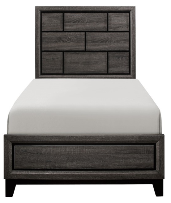 Homelegance® Davi Gray Twin Panel Bed-2
