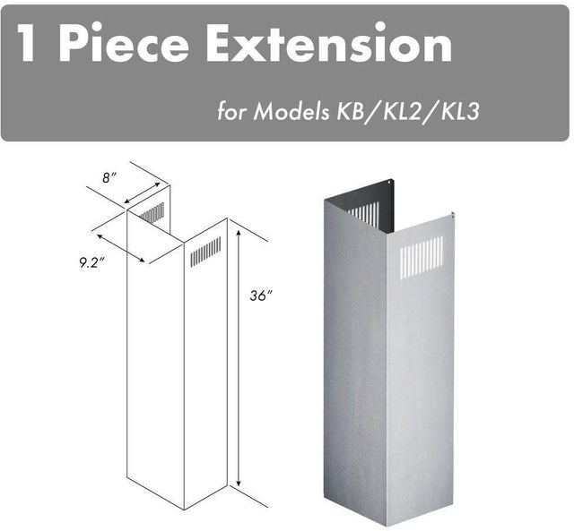 ZLINE 36" Stainless Steel Chimney Extension -3