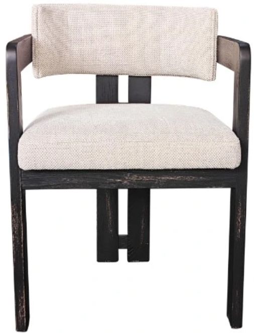 Nest Home Collections Atlas Black Wash/Vogar Beige Dining Chair -2
