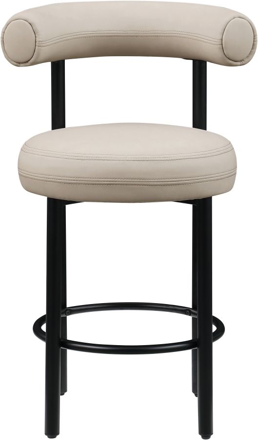 Meridian Furniture Bordeaux Taupe Leather Counter Stool-1