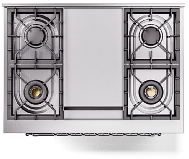 Ilve® Nostalgie II Series 36" Burgundy Pro Style Dual Fuel Range-2