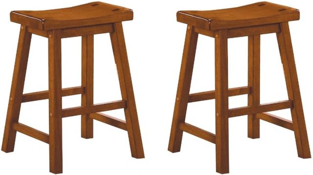 Homelegance® Saddleback Oak Counter Height Stool-2