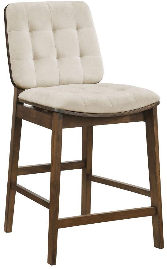 Coaster® Redbridge 2-Piece Cream/Walnut Upholstered Counter Stool Set-3