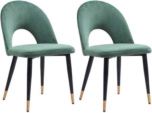 Zuo® Modern Menlo Black/Gold/Green Dining Side Chair Set-0