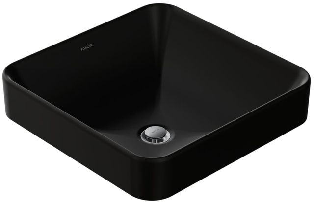 Kohler Vox® Black 16.25" Square Vessel Bathroom Sink-0