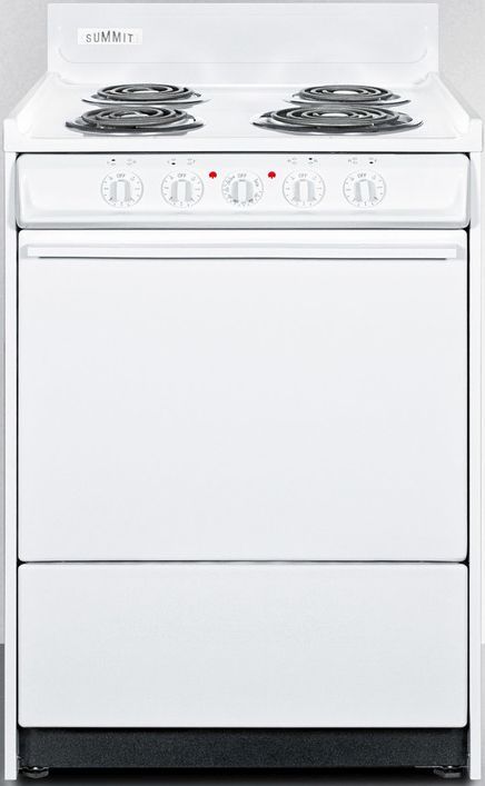 Summit® 24" White Freestanding Electric Range