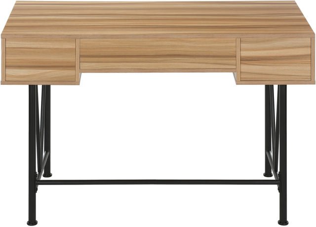 Monarch Specialties Inc. Black/Light Recovered Wood-Look Computer Desk-2