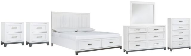 Benchcraft® Brynburg 6-Piece White King Storage Panel Bed Set-0