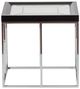 Michael Amini® Carmela Glossy Charcoal Sand End Table with Silver Base-2