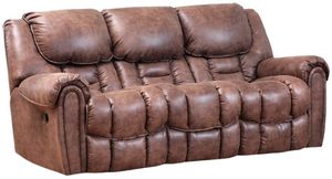 HomeStretch Del Mar Mocha Double Reclining Power Sofa