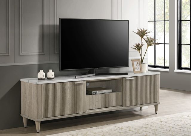 Crown Mark Britany Driftwood/White TV Stand-1