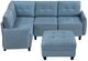 Homelegance® Garren 5-Piece Blue Modular Sectional with Storage and Ottoman-2