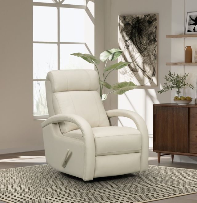 BarcaLounger® Harlee Troy Cream Leather Manual Swivel Glider Recliner-2