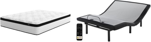 Sierra Sleep® by Ashley® Chime 2-Piece 12" Hybrid and Better Adjustable Base Queen Mattress Set-0