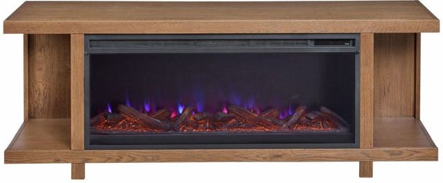 aspenhome® Latitude Brushed Bourbon 67" Open Fireplace Console-2
