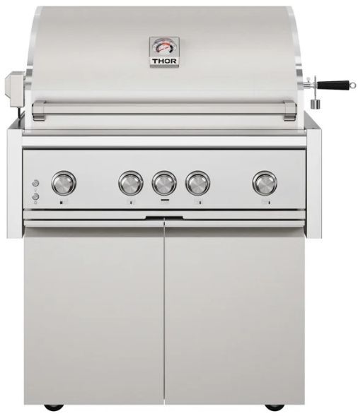 Thor Kitchen® 36" Stainless Steel Built-In Gas Grill on Cart with Sear Rear Infrared Burner and Rotisserie-0