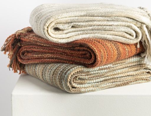 Surya Teegan Rust 55"x78" Throw Blanket-2