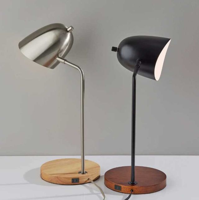 Adesso® Jude Brushed Steel/Natural Desk Lamp-4
