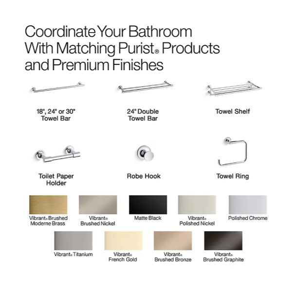 KOHLER® Purist® Vibrant Brushed Nickel Robe Hook-4