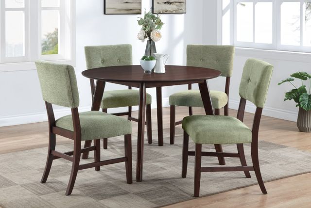 New Classic® Home Furnishings Tioga 5-Piece Brown Cherry/Green Dining Set-1