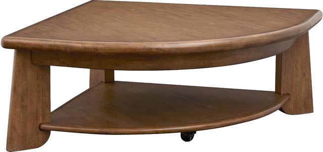 Magnussen Home® Tanner Tawny Brown Pie Shaped Lift Top Cocktail Table with Casters-0