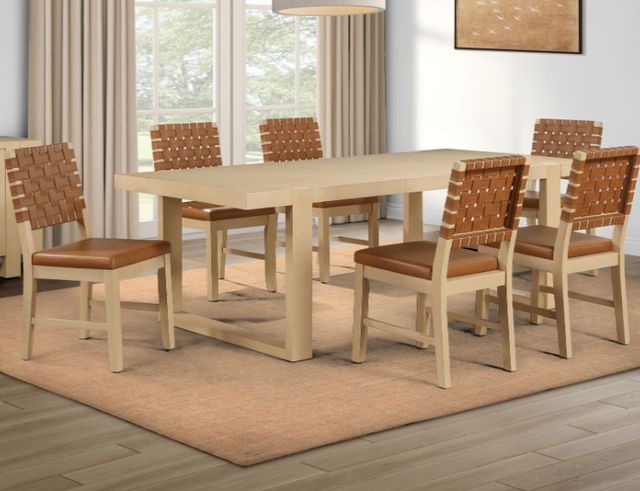 Steve Silver Co. Reid 7-Piece Brown/Sand Dining Table Set-1