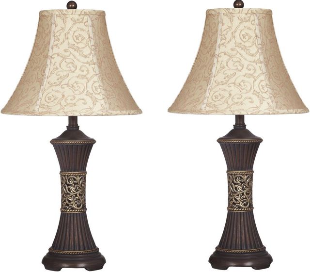 Signature Design by Ashley® Mariana Set of 2 Bronze Poly Table Lamps-0
