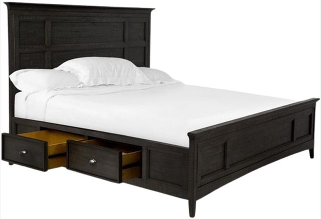 Magnussen Home® Westley Falls Graphite Complete California King Panel Bed with Storage Rails-3