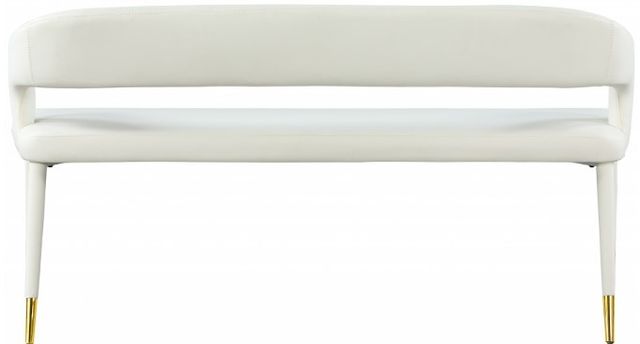 Meridian Furniture Destiny White Vegan Leather Bench-2