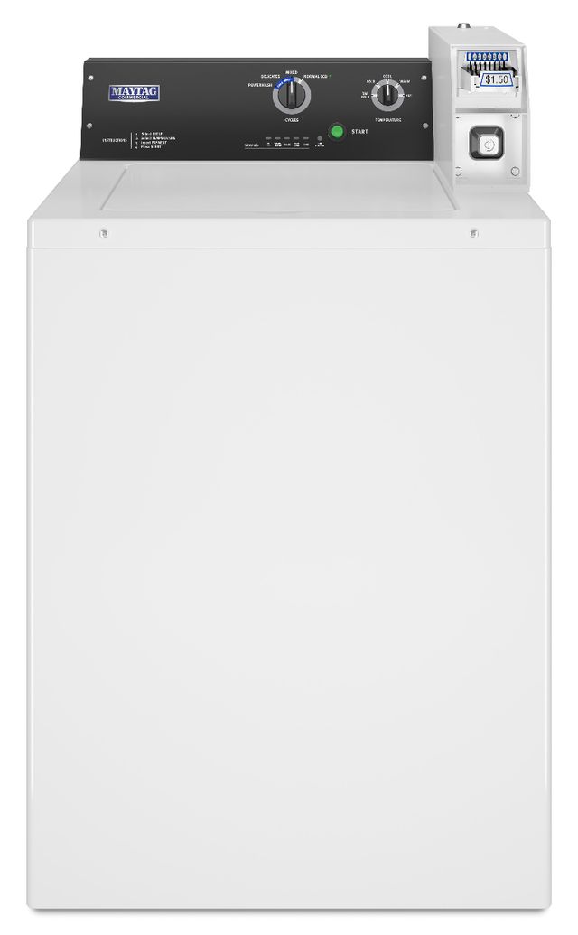 Maytag Commercial 3.27 Cu. Ft. Coin-Slide-Ready Top-Load Washer - White-0