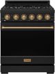 Thor Kitchen Gordon Ramsay Collection 30" Black Pro Style Gas Range with Precision Knob Control and Bronze Trim-0