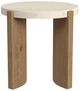 Flexsteel® Eclipse White Top Round End Table with Brown Base-1