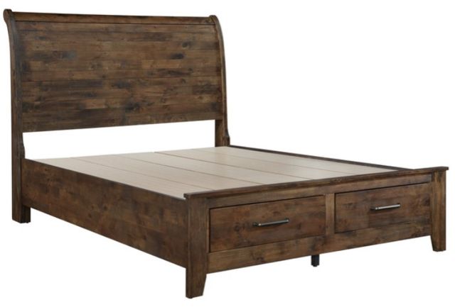 Homelegance® Jerrick Burnished Brown Queen Storage Sleigh Platform Bed-3