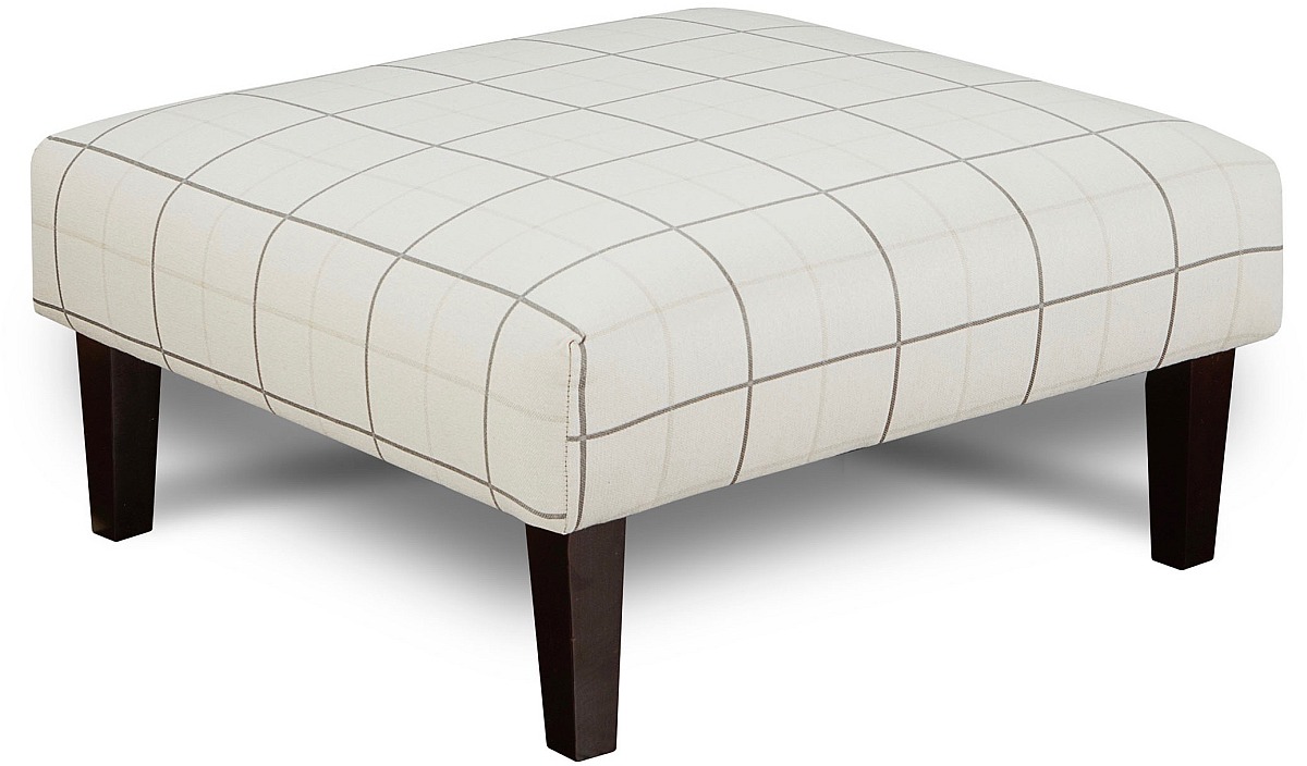 Fusion Furniture Evenings Stone Off-White Cocktail Ottoman