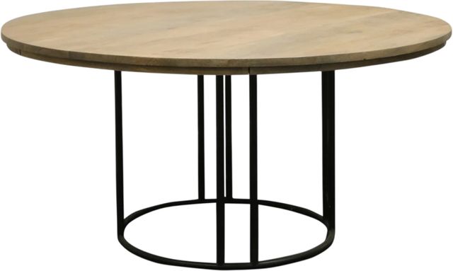 Harp & Finial® Malec Brown Dining Table with Black Base -0
