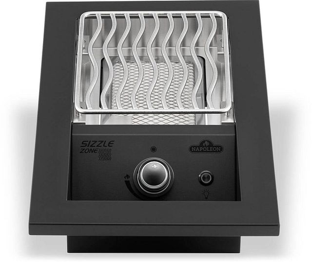 Napoleon 700 Series 13.5" Matte Black Built-In Liquid Propane Single Infrared Burner with Matte Black Cover-2