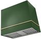 La Cornue Cornufé Loge 36" Brands Hatch Green Wall Mounted Range Hood with Polished Brass Trim-0